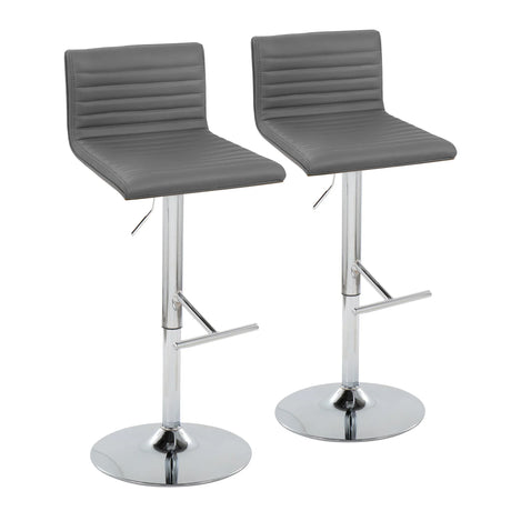 Mason - Contemporary Adjustable Barstool & Swivel With Straight T Footrest (Set of 2) - Furniture Home Direct