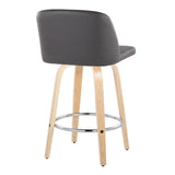 Toriano - Contemporary Fixed-Height Counter Stool With Swivel And Round Footrest (Set of 2) - Furniture Home Direct