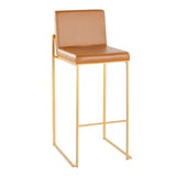 Fuji - Contemporary Design High Back Barstool (Set of 2) - Furniture Home Direct