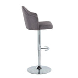 Ahoy - Contemporary Adjustable Barstool With Swivel With Rounded T Footrest (Set of 2) - Furniture Home Direct