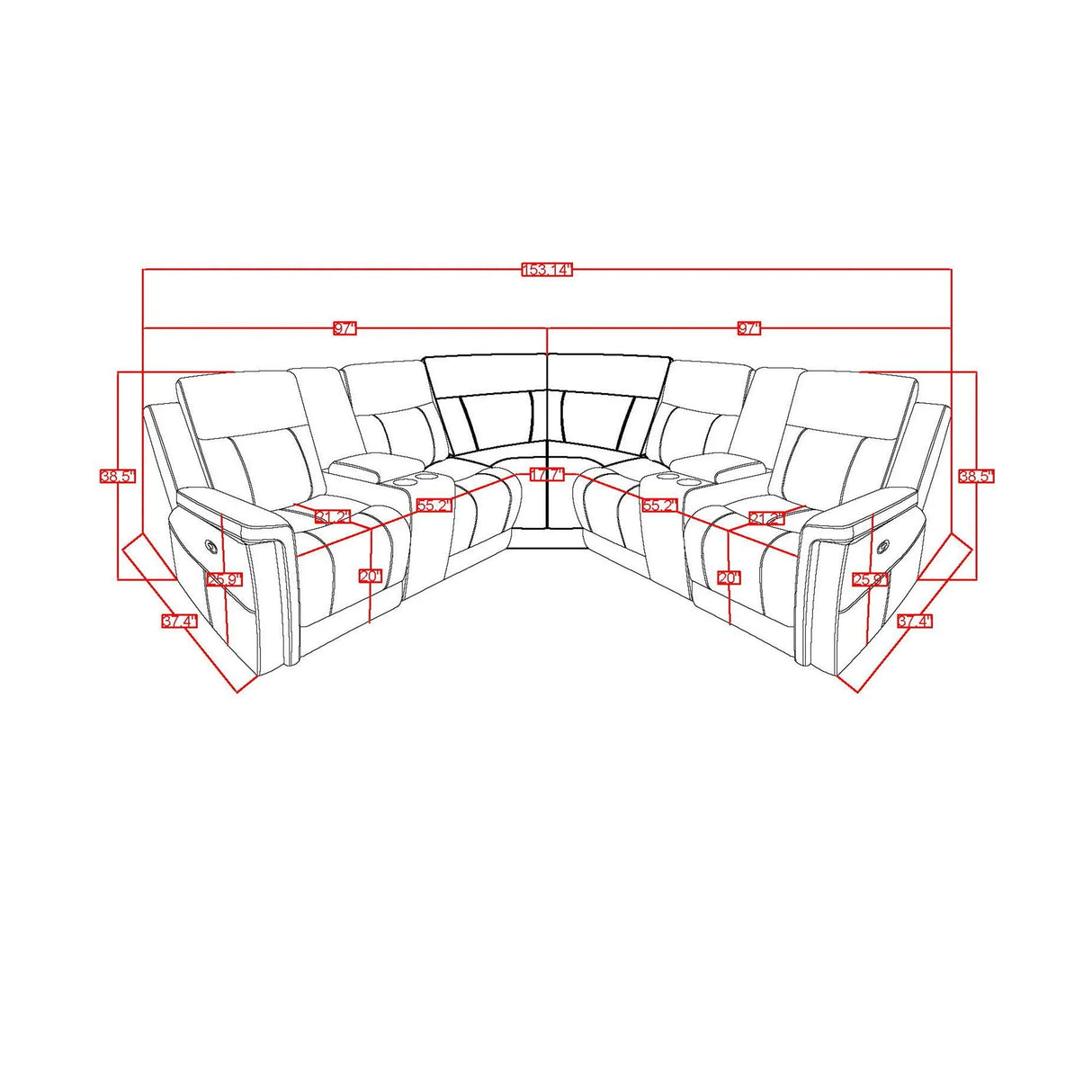 Eco - Sectional - Greige - Furniture Home Direct