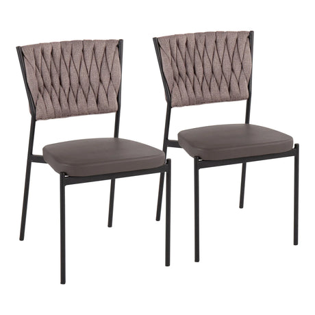 Tania - Braided Contemporary Chair (Set of 2) - Furniture Home Direct