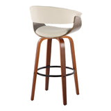 Vintage Mod - Mid Century Modern Fixed Height Barstool With Swivel & Round Footrest (Set of 2) - Furniture Home Direct