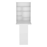 Wall Foldable Table With Multiple Shelves - White - Furniture Home Direct