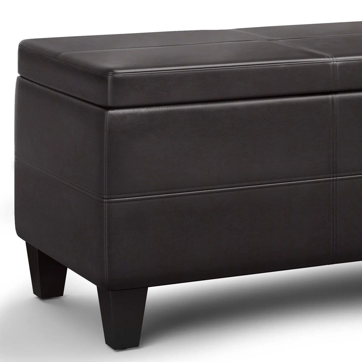Avalon - Lift Top Rectangular Storage Ottoman - Tanners Brown - Furniture Home Direct