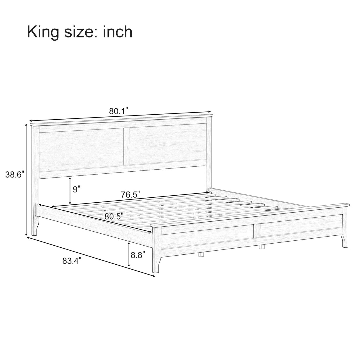 Modern Solid Wood Platform Bed - Furniture Home Direct