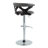 Gardenia - Contemporary Adjustable Barstool & Swivel, Rounded T Footrest (Set of 2) - Furniture Home Direct