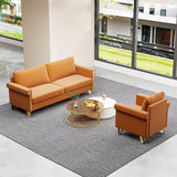 2 Piece living Room Set with Sofa and Chair, Orange Velvet - Furniture Home Direct