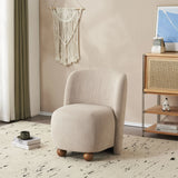 Modern Low Back Accent Upholstered Armless Living Room Chairs, Round Feet
