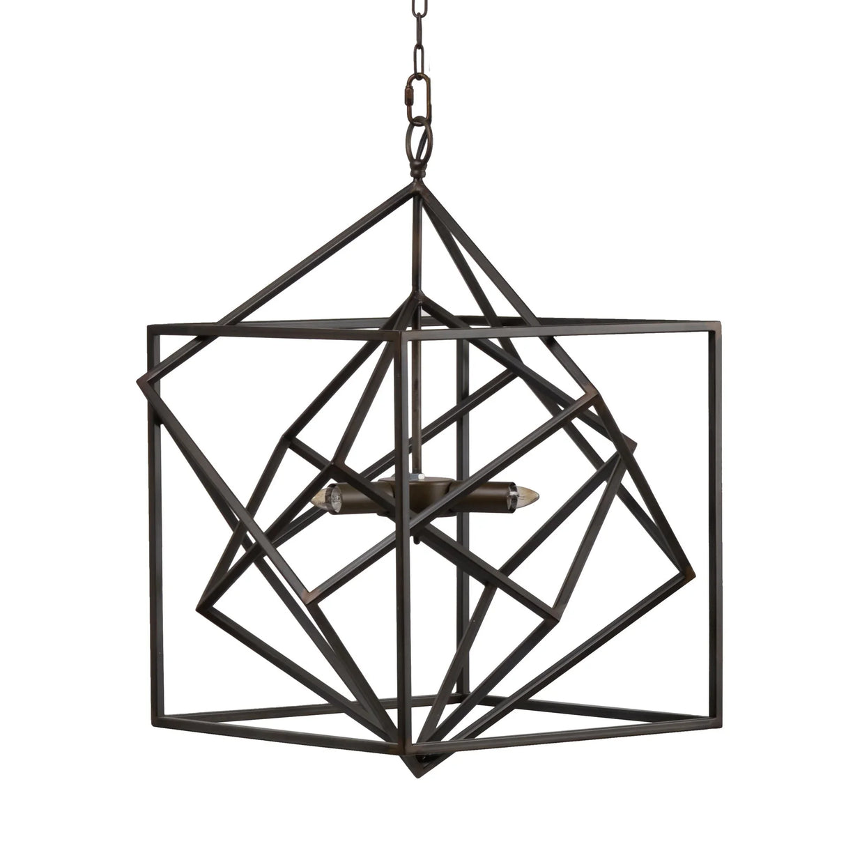 3 Light Metal Chandelier, Hanging Light Fixture With Adjustable Chain For Kitchen, Bulb Not Included - Black - Furniture Home Direct