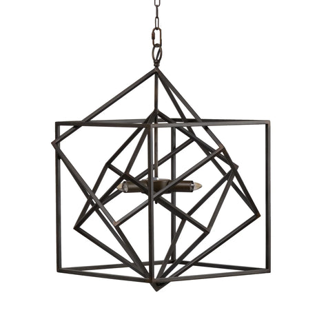 3 Light Metal Chandelier, Hanging Light Fixture With Adjustable Chain For Kitchen, Bulb Not Included - Black - Furniture Home Direct