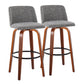 Toriano - Mid Century Modern Fixed Height Barstool Swivel And Round Footrest (Set of 2) - Furniture Home Direct