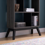 Mid-Century Modern 4 Tier Bookcase Bookshelf Display Storage - Distressed Gray - Furniture Home Direct