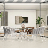 Rowan - Rope Barrel Back Patio Dining Chairs (Set of 2) - Optic White - Furniture Home Direct