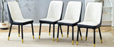 Dining Chairs Modern Two Tone Set of 4 White and Black - Furniture Home Direct