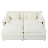 Modern Comfy Deep Seat Modular Sectional Sofa Cloud Couch With Ottoman - Furniture Home Direct
