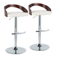 Grotto - Contemporary Adjustable Barstool & Swivel With Rounded T Footrest (Set of 2) - Furniture Home Direct
