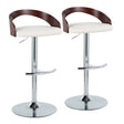 Grotto - Contemporary Adjustable Barstool & Swivel With Rounded T Footrest (Set of 2) - Furniture Home Direct