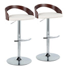 Grotto - Contemporary Adjustable Barstool & Swivel With Rounded T Footrest (Set of 2) - Furniture Home Direct