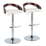 Grotto - Contemporary Adjustable Barstool & Swivel With Rounded T Footrest (Set of 2) - Furniture Home Direct