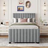 Upholstered Design Platform Bed With Trundle - Furniture Home Direct