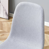 Dining Chair Set Modern Fabric with Metal Legs Gray - Furniture Home Direct