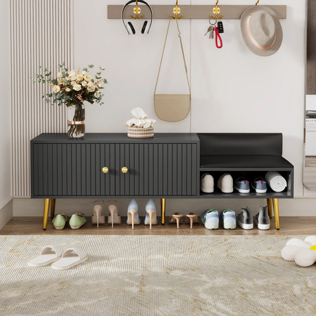 Modern Shoe Cabinet - Black - Furniture Home Direct