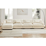 Deep Seating Oversized Modular Cloud Sofa With Waist Pillows and ottoman - Furniture Home Direct