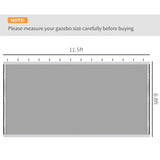 Outsunny - 10' x 13' Replacement Mesh Sidewall Netting For Patio Gazebos And Canopy Tents With Zippers (Sidewall Only) - White - Furniture Home Direct