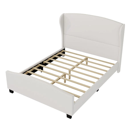 High Headboard Wingback Linen Upholstered Bed - Furniture Home Direct