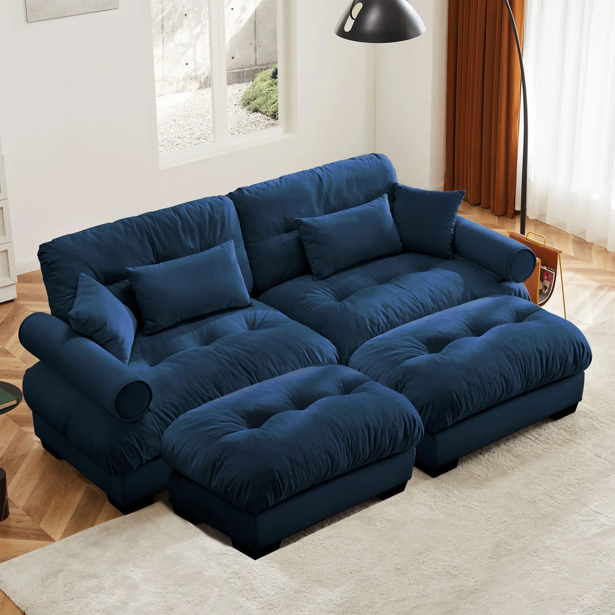 Super Comfort Oversized Modular Sectional Sofa With Movable Ottoman - Furniture Home Direct