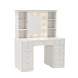 Vanity Desk With LED Lighted Mirror, Makeup Vanity With 11 Drawers, Adjustable Lighting - White - Furniture Home Direct