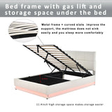 Platform Bed Tufted Upholstered Hydraulic Storage White - Furniture Home Direct