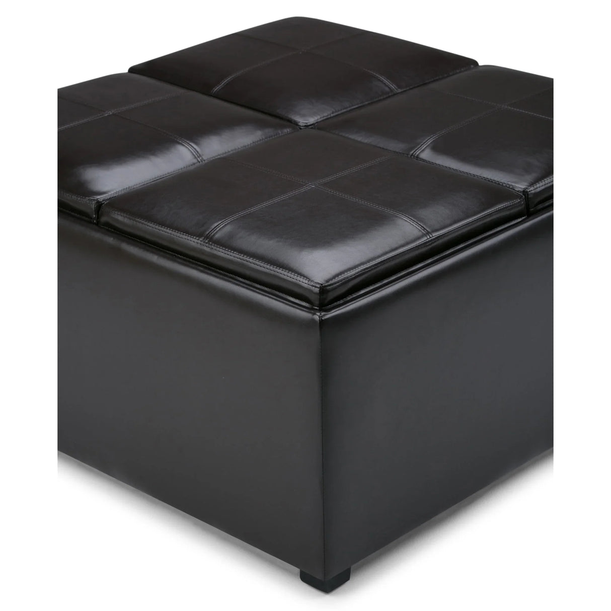 Avalon - Square Coffee Table Storage Ottoman - Tanners Brown - Furniture Home Direct