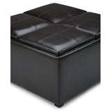 Avalon - Square Coffee Table Storage Ottoman - Tanners Brown - Furniture Home Direct