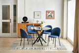 Mid-Century Dining Table For 4 - 6 People With Round MDF Table Top, Pedestal Dining Table, End Table Leisure Coffee Table, Cross Leg - Furniture Home Direct
