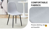 Dining Chair Set Modern Fabric with Metal Legs Gray - Furniture Home Direct