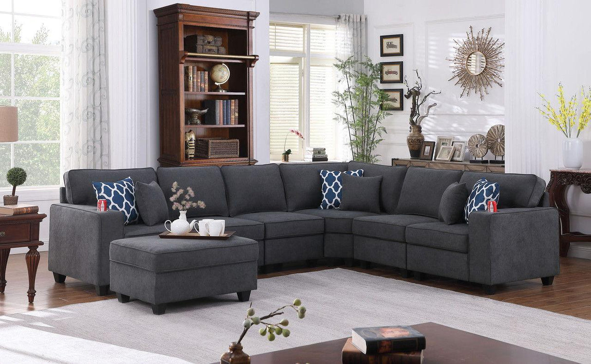 Cooper - Sectional Sofa With Ottoman And Cupholder - Furniture Home Direct