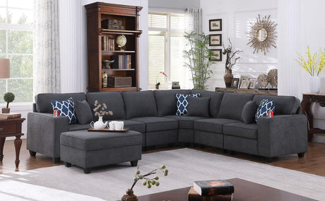 Cooper - Sectional Sofa With Ottoman And Cupholder - Furniture Home Direct