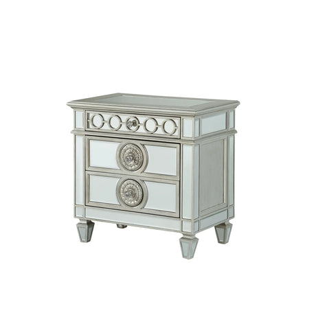 Varian - Mirrored Nightstand - Silver - Furniture Home Direct