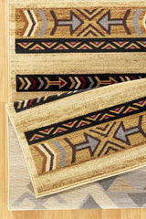 Tribes - 5'3" X 7'3" Southwest Area Rug Polypropylene - Cream - Furniture Home Direct