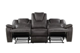 Katrine - 3 Piece Reclining Living Room Set - Charcoal - Furniture Home Direct