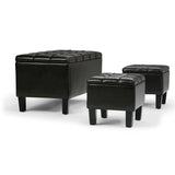 Dover - 3 Piece Storage Ottoman Contemporary Design - Furniture Home Direct