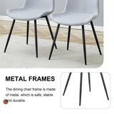 Dining Chair Set Modern Light Upholstered Fabric Chairs Gray - Furniture Home Direct