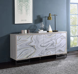 Panos - Console Cabinet - White Marcle / Chrome - Furniture Home Direct