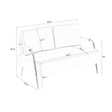 Small Sofa Seater Pet Friendly Fabric Upholstered Loveseat 2-Seater Couch With Removable Back Cushion And Metal Leg, Modern Couches For Small Spaces Living Room, Bedroom, Apartment - Furniture Home Direct