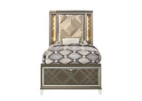 Skylar - Full Bed With LED & Storage - Dark Champagne - Furniture Home Direct