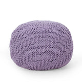 Bordeaux - Knitted Cotton Round Pouf Ottoman - Furniture Home Direct