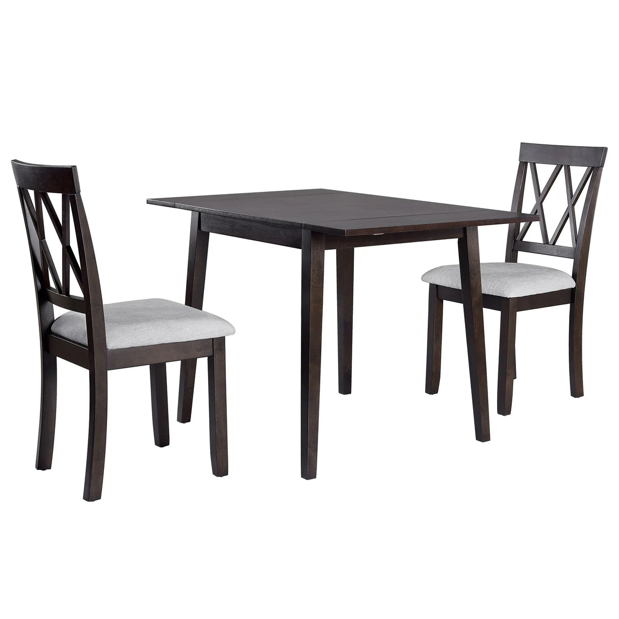 3 Piece Kitchen Dining Set With Drop Leaf Dining Table And 2 Dining Upholstered Chairs, Dining Room Set For Small Places - Furniture Home Direct