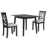 3 Piece Kitchen Dining Set With Drop Leaf Dining Table And 2 Dining Upholstered Chairs, Dining Room Set For Small Places - Furniture Home Direct